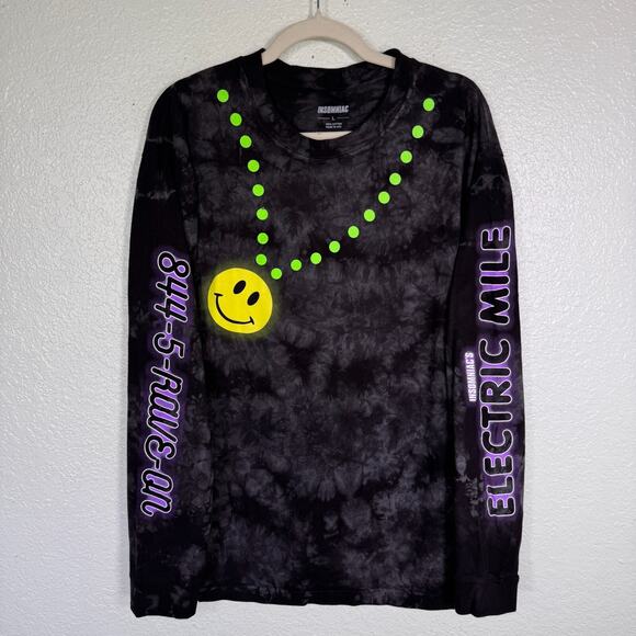Insomniac Shirt Men Large Electric Mile Rave EDM Tie Dye Smiley Face Long Sleeve - Picture 1 of 10